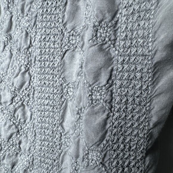 Solitaire Top Womens Small Gray Crochet Embroidered Cottagecore Boho Casual Chic - Picture 16 of 16